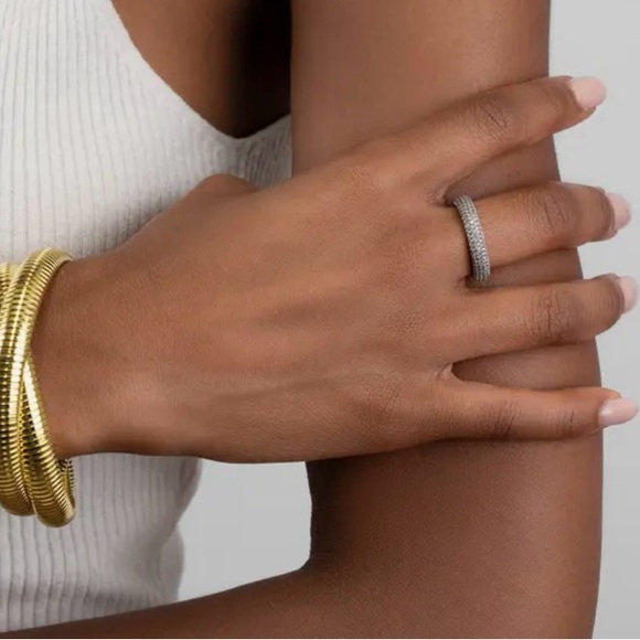 Adornia CZ Eternity Band Ring; Size 7, with dust bag - Picture 3 of 6